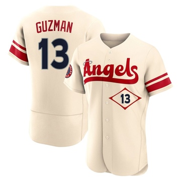 Denzer Guzman Men's Authentic Los Angeles Angels Cream 2022 City Connect Jersey