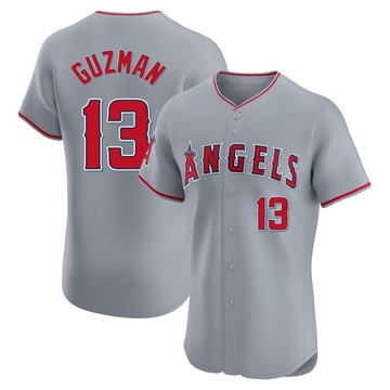Denzer Guzman Men's Elite Los Angeles Angels Gray Road Jersey