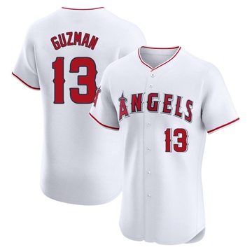 Denzer Guzman Men's Elite Los Angeles Angels White Home Jersey
