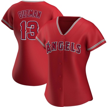 Denzer Guzman Women's Authentic Los Angeles Angels Red Alternate Jersey