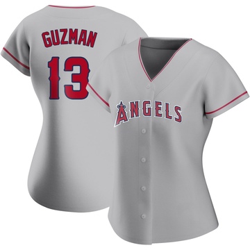 Denzer Guzman Women's Authentic Los Angeles Angels Silver Road Jersey