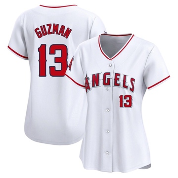 Denzer Guzman Women's Limited Los Angeles Angels White Home Jersey