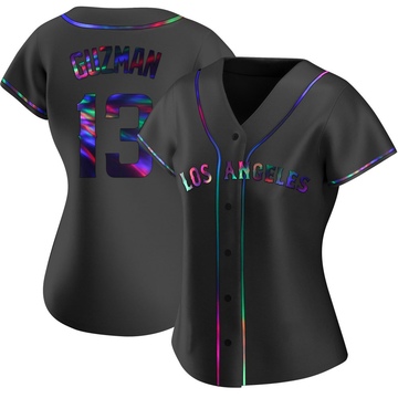 Denzer Guzman Women's Replica Los Angeles Angels Black Holographic Alternate Jersey