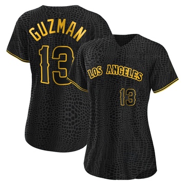 Denzer Guzman Women's Replica Los Angeles Angels Black Snake Skin City Jersey