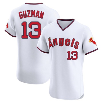 Denzer Guzman Youth Elite Los Angeles Angels White Alternate 2 Jersey