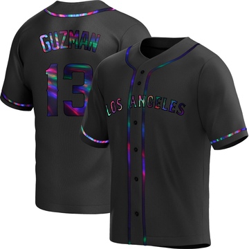 Denzer Guzman Youth Replica Los Angeles Angels Black Holographic Alternate Jersey