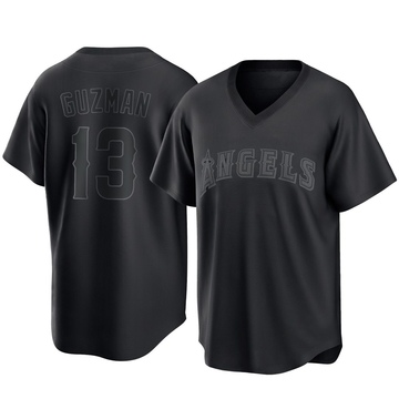 Denzer Guzman Youth Replica Los Angeles Angels Black Pitch Fashion Jersey