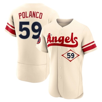 Eybersson Polanco Men's Authentic Los Angeles Angels Cream 2022 City Connect Jersey