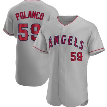 Eybersson Polanco Men's Authentic Los Angeles Angels Gray Road Jersey