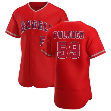 Eybersson Polanco Men's Authentic Los Angeles Angels Scarlet Alternate Jersey