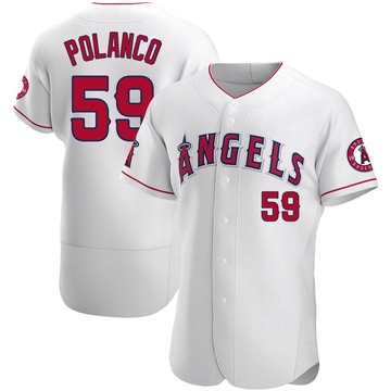 Eybersson Polanco Men's Authentic Los Angeles Angels White Jersey