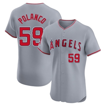 Eybersson Polanco Men's Elite Los Angeles Angels Gray Road Jersey