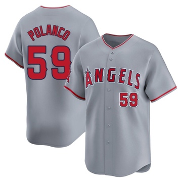 Eybersson Polanco Men's Limited Los Angeles Angels Gray Away Jersey
