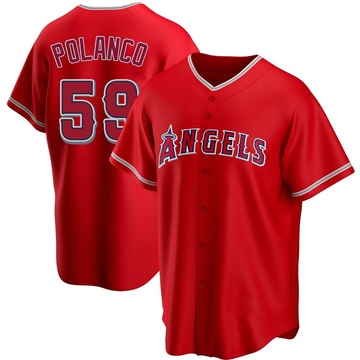 Eybersson Polanco Men's Replica Los Angeles Angels Red Alternate Jersey