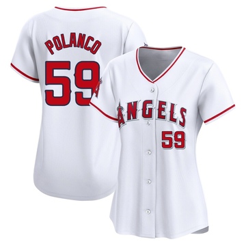 Eybersson Polanco Women's Limited Los Angeles Angels White Home Jersey