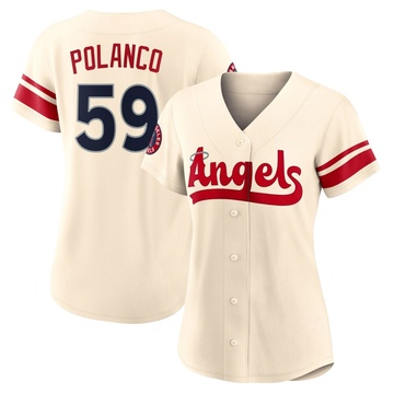 Eybersson Polanco Women's Replica Los Angeles Angels Cream 2022 City Connect Jersey