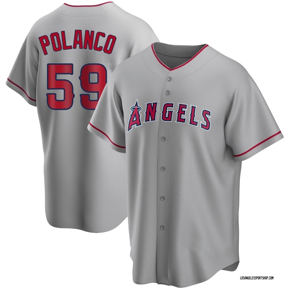 Eybersson Polanco Youth Replica Los Angeles Angels Silver Road Jersey