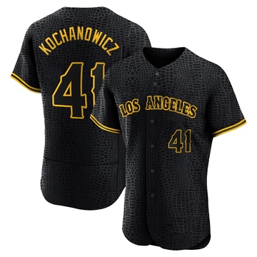 Jack Kochanowicz Men's Authentic Los Angeles Angels Black Snake Skin City Jersey