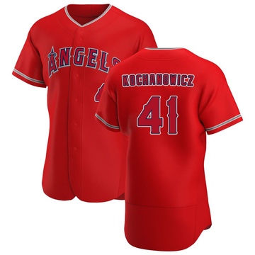 Jack Kochanowicz Men's Authentic Los Angeles Angels Scarlet Alternate Jersey