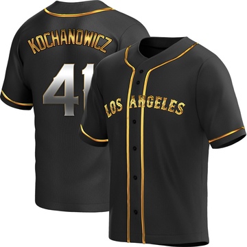 Jack Kochanowicz Men's Replica Los Angeles Angels Black Golden Alternate Jersey