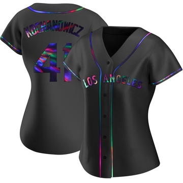 Jack Kochanowicz Women's Replica Los Angeles Angels Black Holographic Alternate Jersey
