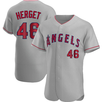 Jimmy Herget Men's Authentic Los Angeles Angels Gray Road Jersey