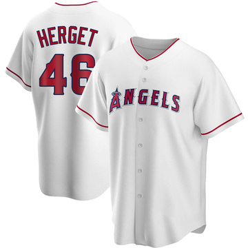 Jimmy Herget Men's Replica Los Angeles Angels White Home Jersey