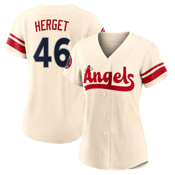 Jimmy Herget Women's Authentic Los Angeles Angels Cream 2022 City Connect Jersey