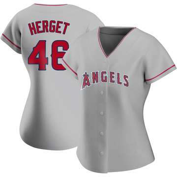 Jimmy Herget Women's Authentic Los Angeles Angels Silver Road Jersey
