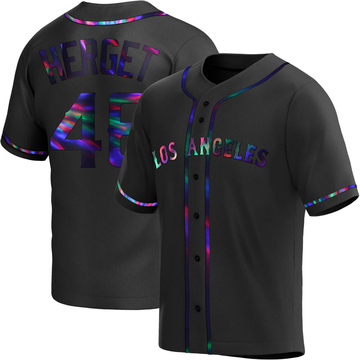 Jimmy Herget Youth Replica Los Angeles Angels Black Holographic Alternate Jersey
