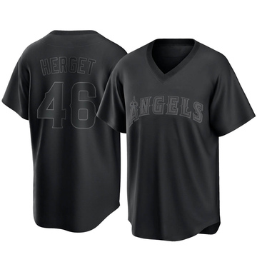 Jimmy Herget Youth Replica Los Angeles Angels Black Pitch Fashion Jersey