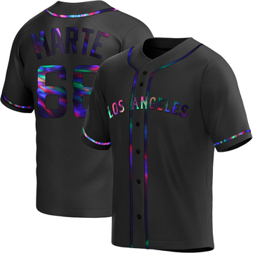 Jose Marte Youth Replica Los Angeles Angels Black Holographic Alternate Jersey