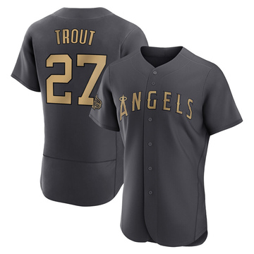 Mike Trout Men's Authentic Los Angeles Angels Charcoal 2022 All-Star Game Jersey