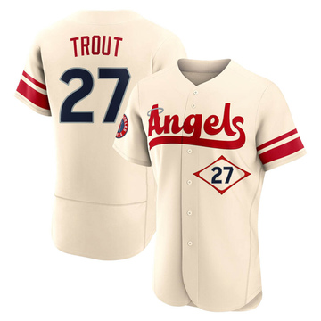Mike Trout Men's Authentic Los Angeles Angels Cream 2022 City Connect Jersey