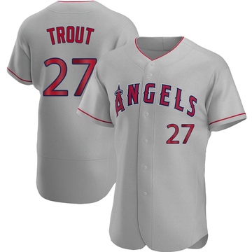 Mike Trout Men's Authentic Los Angeles Angels Gray Road Jersey