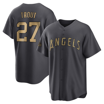 Mike Trout Men's Replica Los Angeles Angels Charcoal 2022 All-Star Game Jersey
