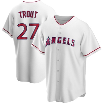 Mike Trout Men's Replica Los Angeles Angels White Home Jersey