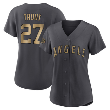 Mike Trout Women's Authentic Los Angeles Angels Charcoal 2022 All-Star Game Jersey