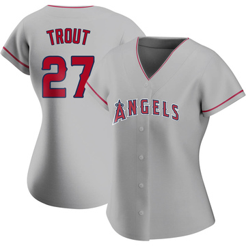 Mike Trout Women's Authentic Los Angeles Angels Silver Road Jersey