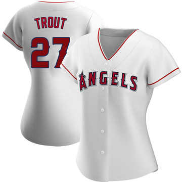 Mike Trout Women's Authentic Los Angeles Angels White Home Jersey
