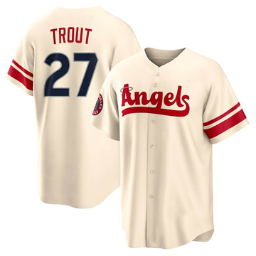 Mike Trout Youth Replica Los Angeles Angels Cream 2022 City Connect Jersey