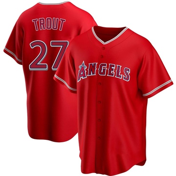 Mike Trout Youth Replica Los Angeles Angels Red Alternate Jersey