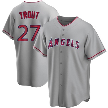 Mike Trout Youth Replica Los Angeles Angels Silver Road Jersey