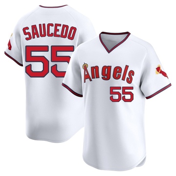 Tayler Saucedo Youth Limited Los Angeles Angels White Alternate 2 Jersey