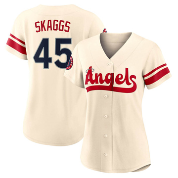 Tyler Skaggs Women's Replica Los Angeles Angels Cream 2022 City Connect Jersey