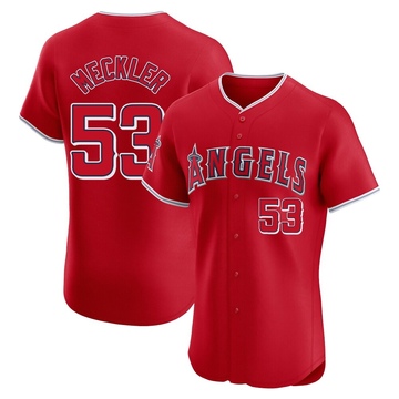 Wade Meckler Men's Elite Los Angeles Angels Red Alternate Jersey