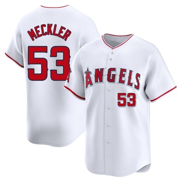 Wade Meckler Men's Limited Los Angeles Angels White Home Jersey