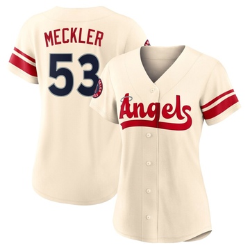 Wade Meckler Women's Authentic Los Angeles Angels Cream 2022 City Connect Jersey