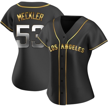Wade Meckler Women's Replica Los Angeles Angels Black Golden Alternate Jersey