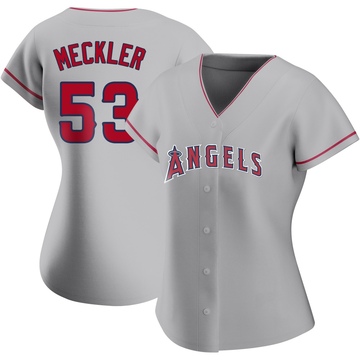 Wade Meckler Women's Replica Los Angeles Angels Silver Road Jersey